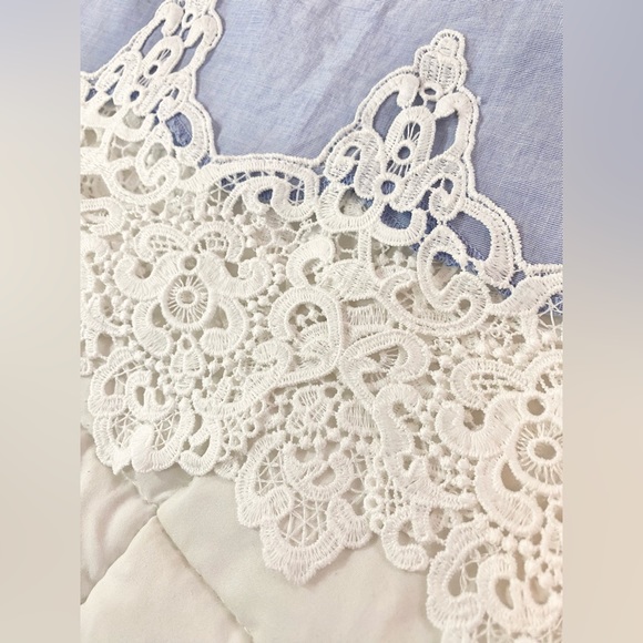 Talbots Blue Long Sleeve Top with Lace - Picture 5 of 9